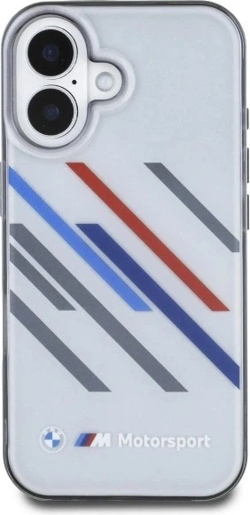 Etui plecki BMW Motosport IML Random Stripes do Apple iPhone 16 Plus Gray (BMHCP16M23HTRAG) - obraz 3