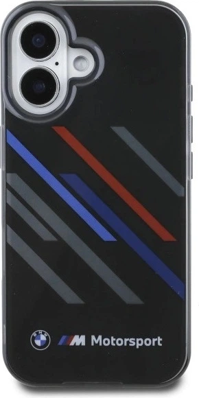 Etui plecki BMW Motosport IML Random Stripes do Apple iPhone 16 Plus Black (BMHCP16M23HTRAK) - obraz 3