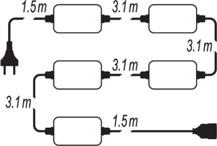 Набір прожекторів STHOR 600 лм 15.4 м 5 шт. 82861 (5906083089879) - зображення 7