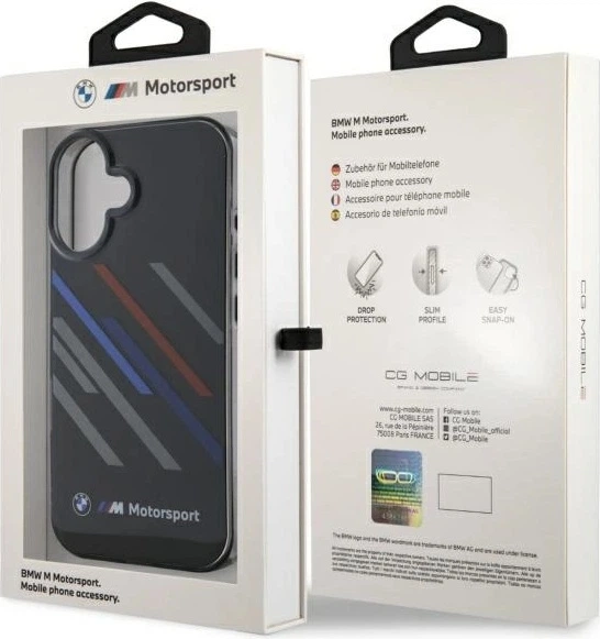 Etui plecki BMW Motosport IML Random Stripes do Apple iPhone 16 Black (BMHCP16S23HTRAK) - obraz 8