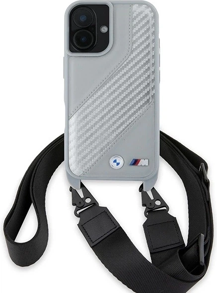 Etui plecki BMW M Edition Carbon Stripe & Strap do Apple iPhone 16 Gray (BMHCP16S23PSCCG) - obraz 2