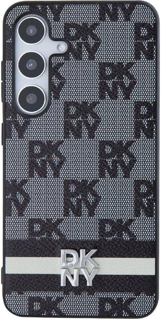Etui DKNY Leather Checkered Mono Pattern & Printed Stripes do Samsung Galaxy S24 Plus Black (3666339276843) - obraz 2