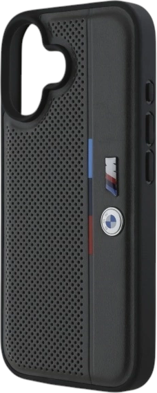Etui plecki BMW M Perforated Tricolor Detail Line do Apple iPhone 16 Dark Gray (BMHCP16S23PUPVA) - obraz 6