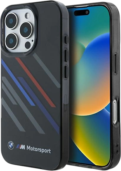 Панель BMW Motosport IML Random Stripes для Apple iPhone 16 Pro Max Black (BMHCP16X23HTRAK) - зображення 1