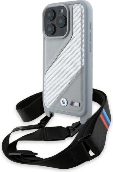 Панель BMW M Edition Carbon Stripe & Strap для Apple iPhone 16 Pro Max Gray (BMHCP16X23PSCCG) - зображення 1