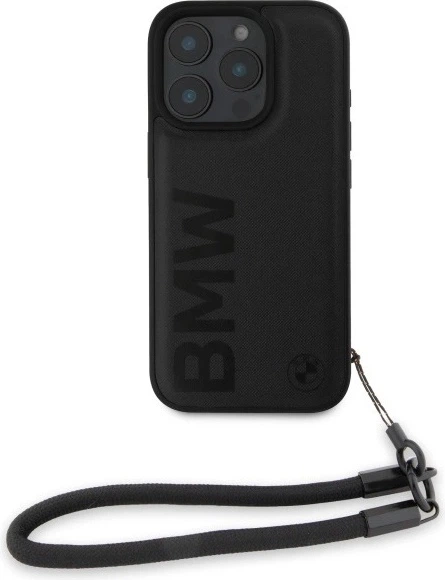 Etui plecki BMW Signature Leather Wordmark Cord do Apple iPhone 16 Pro Max Black (BMHCP16X23RMRLK) - obraz 2