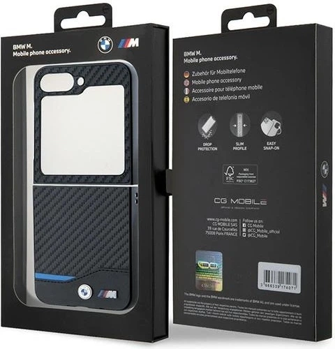 Панель BMW Carbon Blue Line для Samsung Galaxy Z Flip 6 Black (BMHCZF622NBCK) - зображення 8