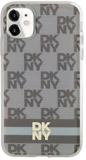 Панель DKNY IML Checkered Mono Pattern & Printed Stripes MagSafe для Apple iPhone 11 / Xr Beige (3666339269395) - зображення 2