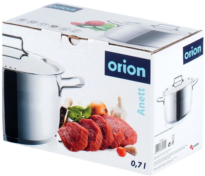 Garnek Orion Anett z pokrywką ze stali nierdzewnej 700 ml (8697414822049) - obraz 1