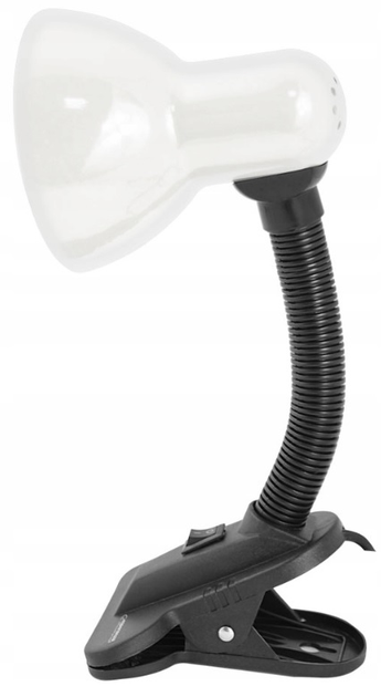 Lampa biurkowa Esperanza E27 PROCYON z klipsem Biała (5901299943656) - obraz 1