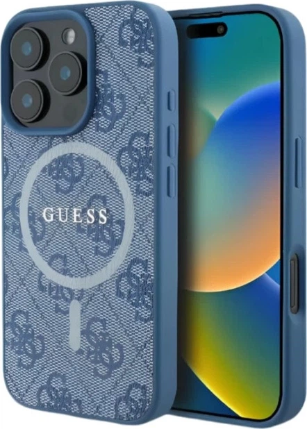 Etui Guess 4G Ring Classic Logo MagSafe do Apple iPhone 16 Pro Blue (GUHMP16LG4GFRB) - obraz 1