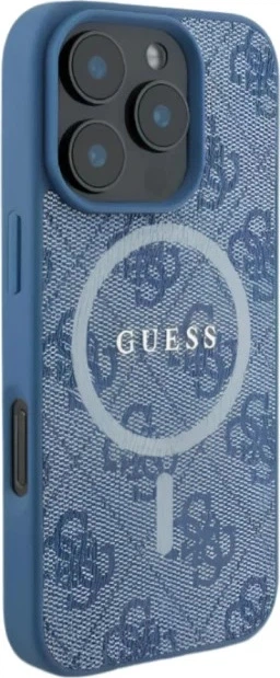 Etui Guess 4G Ring Classic Logo MagSafe do Apple iPhone 16 Pro Blue (GUHMP16LG4GFRB) - obraz 4