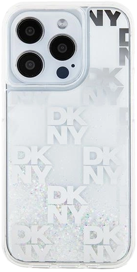 Etui DKNY Liquid Glitter Multilogo do Apple iPhone 15 Pro White (3666339271053) - obraz 2