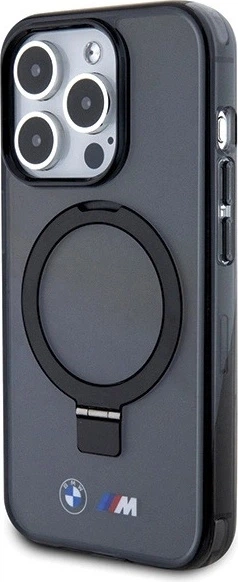 Etui plecki BMW Ring Stand M Collection MagSafe do Apple iPhone 15 Pro Black (BMHMP15LURSK) - obraz 2