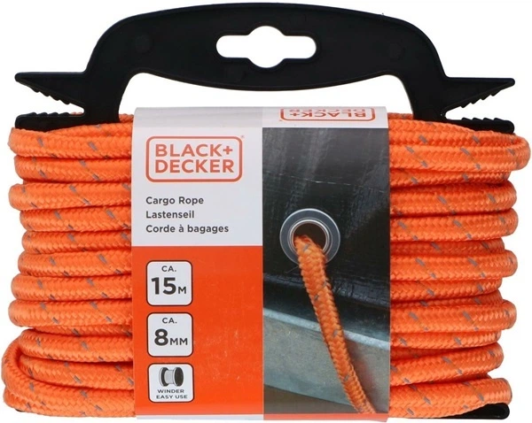 Linka mocująca Black+Decker 0.8 cm ze szpulą 15 m (8711252236445) - obraz 1