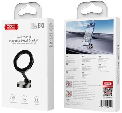 Автодержатель для телефона XO C158 Universal Magnetic 360° Black (C158_Black) - Фото 4 Автодержатель для телефона XO C158 Universal Magnetic 360° Black (C158_Black) - изображение 4