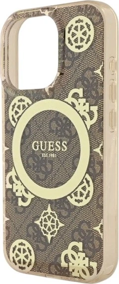 Панель Guess IML Peony On 4G Background MagSafe для Apple iPhone 16 Pro Brown (GUHMP16LH4PYEEW) - зображення 6