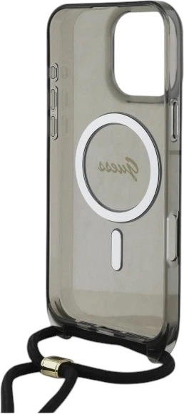 Панель Guess Crossbody Cord Script MagSafe для Apple iPhone 16 Pro Black (GUHMP16LHCTSGNSK) - зображення 6