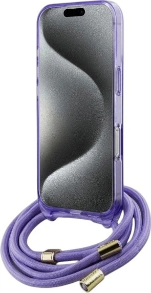 Панель Guess Crossbody Cord Script MagSafe для Apple iPhone 16 Pro Purple (GUHMP16LHCTSGNSU) - зображення 4