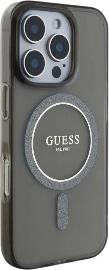 Панель Guess IML Glitter Circle MagSafe для Apple iPhone 16 Pro Black (GUHMP16LHFGEREK) - зображення 4