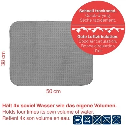 Килимок для сушки посуду Kela Rapida 50 х 38 см Сірий (4025457116421) - зображення 3