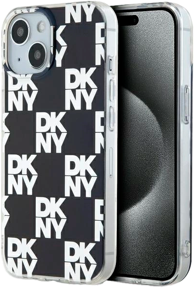 Панель DKNY IML Checkered Mono Pattern для Apple iPhone 14 Plus/15 Plus Black (3666339268244) - зображення 1
