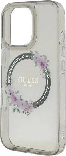 Панель Guess IML Flowers Wreath MagSafe для Apple iPhone 16 Pro Black (GUHMP16LHFWFCK) - зображення 6
