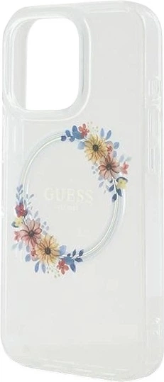 Панель Guess IML Flowers Wreath MagSafe для Apple iPhone 16 Pro Transparent (GUHMP16LHFWFCT) - зображення 6