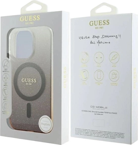 Etui Guess IML Glitter Gradient MagSafe do Apple iPhone 16 Pro Brown (GUHMP16LHGRCELW) - obraz 8