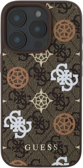 Etui Guess Peony On 4G Background MagSafe do Apple iPhone 16 Pro Brown (GUHMP16LP4PWPW) - obraz 2