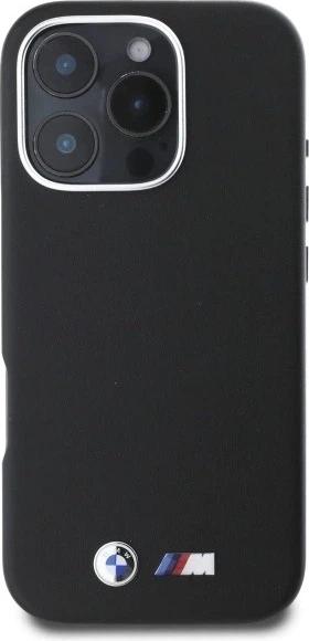 Панель BMW M Smooth Full Wrapped Metal MagSafe для Apple iPhone 16 Pro Black (BMHMP16L23PMWK) - зображення 3