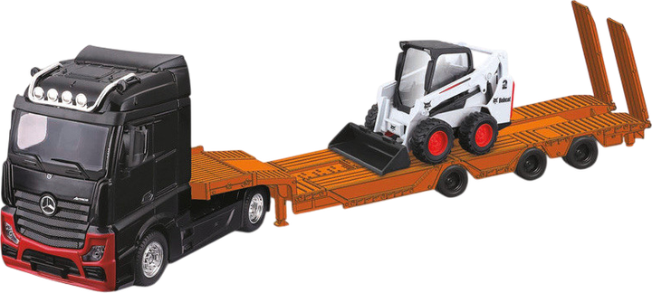 Model metalowy Bburago Mercedes-Benz Actros Gigaspace + ładowarka kołowa BOBCAT 1:43 (4893993323135) - obraz 1
