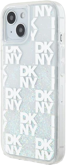 Etui DKNY Liquid Glitter Multilogo do Apple iPhone 13/14/15 White (3666339271039) - obraz 2