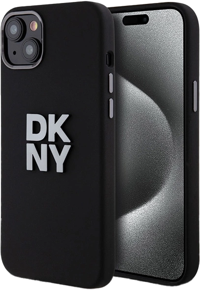 Etui DKNY Wrist Strap Stock Logo do Apple iPhone 13/14/15 Black  (3666339264734) - obraz 1