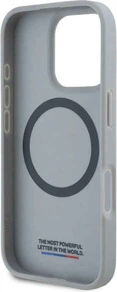 Панель BMW M Carbon Tricolor Line MagSafe для Apple iPhone 16 Pro Gray (BMHMP16L23PUDTS) - зображення 7