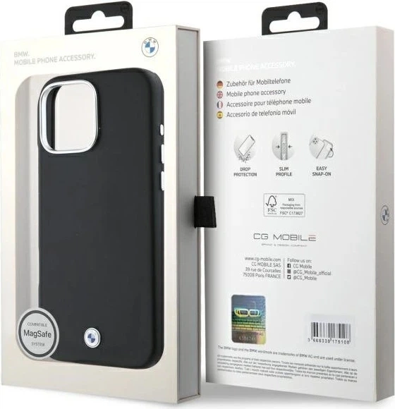 Панель BMW Sign Full Wrapped Metal MagSafe для Apple iPhone 16 Pro Black (BMHMP16L23PUFWK) - зображення 8