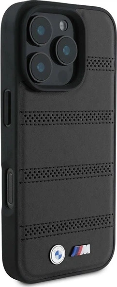 Панель BMW M Perforated And Stitched Line MagSafe для Apple iPhone 16 Pro Black (BMHMP16L23PUSPK) - зображення 4