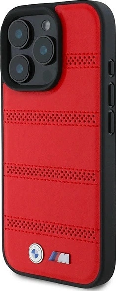 Панель BMW M Perforated And Stitched Line MagSafe для Apple iPhone 16 Pro Red (BMHMP16L23PUSPR) - зображення 2