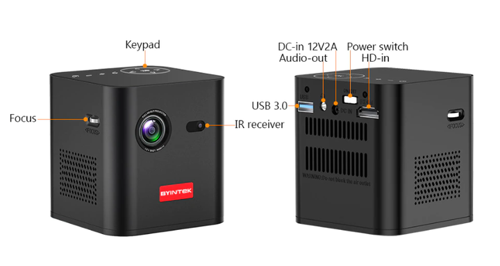 Мини проектор BYINTEK Р19 P20 DLP-Link 3D на Android 9 батарея 7800 мАч для смартфона карманный проектор - Фото 4 Мини проектор BYINTEK Р19 P20 DLP-Link 3D на Android 9 батарея 7800 мАч для смартфона карманный проектор - изображение 4