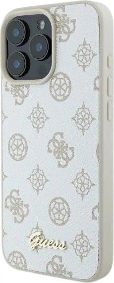 Etui Guess Peony Script Logo MagSafe do Apple iPhone 16 Pro White (GUHMP16LPGPYSH) - obraz 3