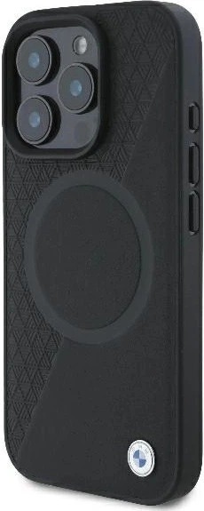 Панель BMW Signature Leather Half Textured & Circle MagSafe для Apple iPhone 16 Pro Black (BMHMP16L23RTPK) - зображення 2