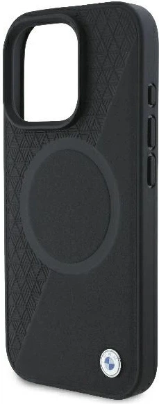 Панель BMW Signature Leather Half Textured & Circle MagSafe для Apple iPhone 16 Pro Black (BMHMP16L23RTPK) - зображення 6