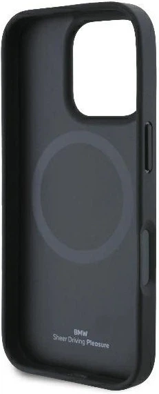 Панель BMW Signature Leather Half Textured & Circle MagSafe для Apple iPhone 16 Pro Black (BMHMP16L23RTPK) - зображення 7