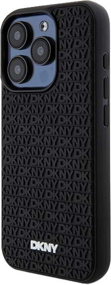 Панель DKNY 3D Rubber Repeat Pattern для Apple iPhone 15 Pro Max Black (3666339266868) - зображення 1