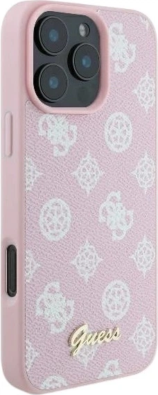 Etui Guess Peony Script Logo MagSafe do Apple iPhone 16 Pro Pink (GUHMP16LPGPYSP) - obraz 4