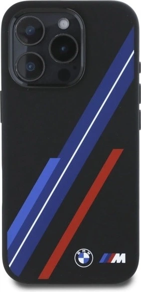 Панель BMW Silicone Random Lines MagSafe для Apple iPhone 16 Pro Black (BMHMP16L23SSPK) - зображення 3