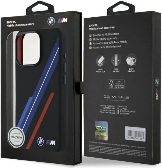 Панель BMW Silicone Random Lines MagSafe для Apple iPhone 16 Pro Black (BMHMP16L23SSPK) - зображення 8
