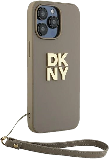 Etui DKNY Wrist Strap Stock Logo do Apple iPhone 15 Pro Max Beige (3666339264901) - obraz 3