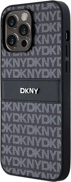Панель DKNY Leather Mono Stripe & Metal Logo для Apple iPhone 15 Pro Max Black (3666339260422) - зображення 1