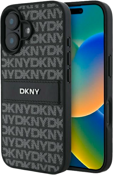 Etui DKNY Texture Pattern Tonal Stripe do Apple iPhone 16 Black (3666339333300) - obraz 1